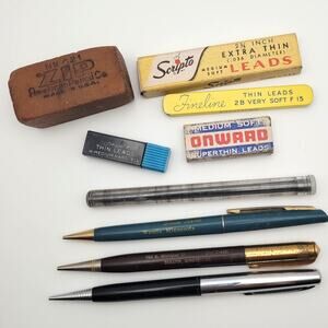 Vintage Mechanical Pencil Lead Lot Sheaffer Scripto Ritepoint Parkette Eraser